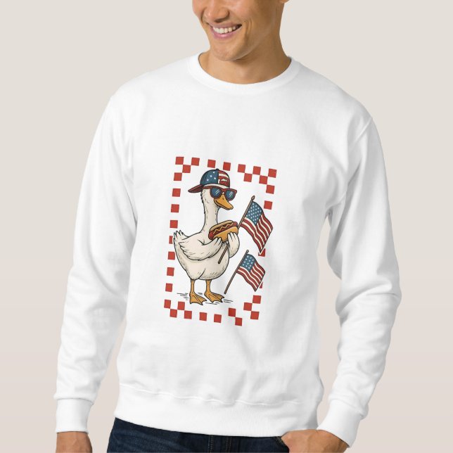 Sudadera Goose American Flag Memorial Day 4 de julio (Anverso)