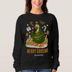 Sudadera Goose del árbol de navidad   Festividad divertida