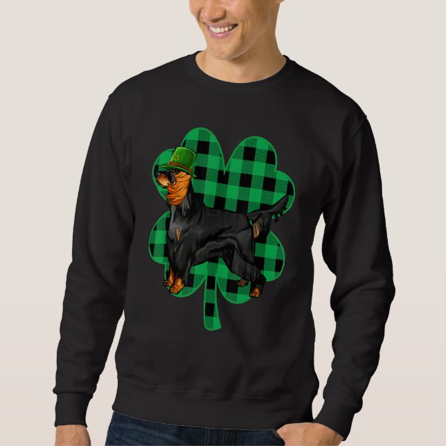 Sudadera Gordon Setter Leprechaun St Patricks Day Lucky C (Anverso)
