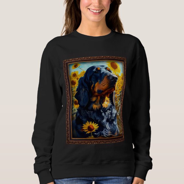 Sudadera Gordon Setter Painting Sunflower Flower Mom Women  (Anverso)