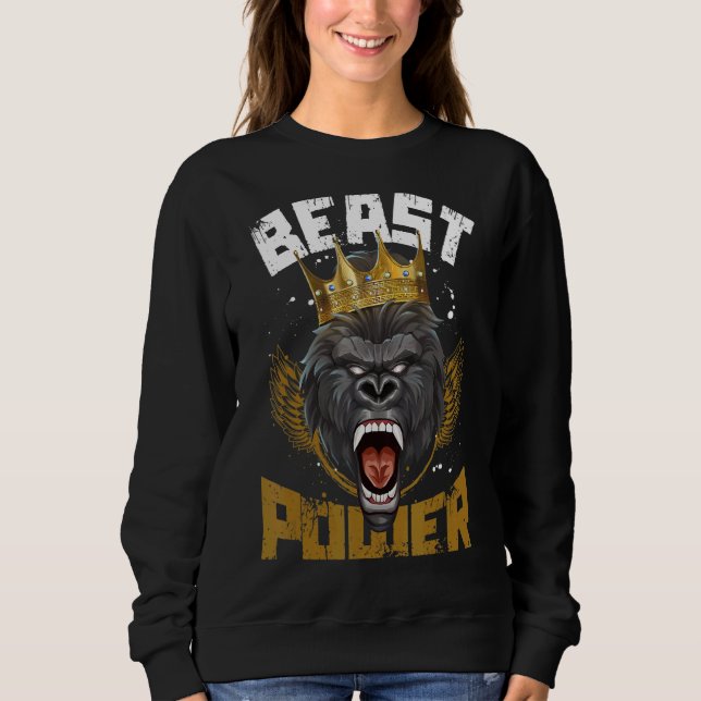 Sudadera Gorila Bebida Poder Fitness Bodybuilding Gym Worko (Anverso)