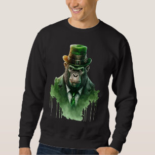 Sudadera Gorila del Día de San Patricio Gorila Antiguo Homb