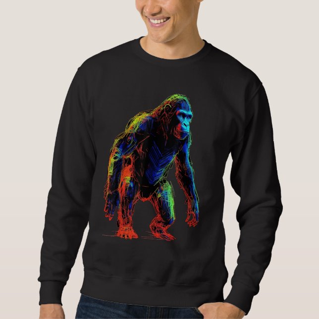 Sudadera Gorilla Colourful Artwork  Animal Art Monkey Zoo G (Anverso)