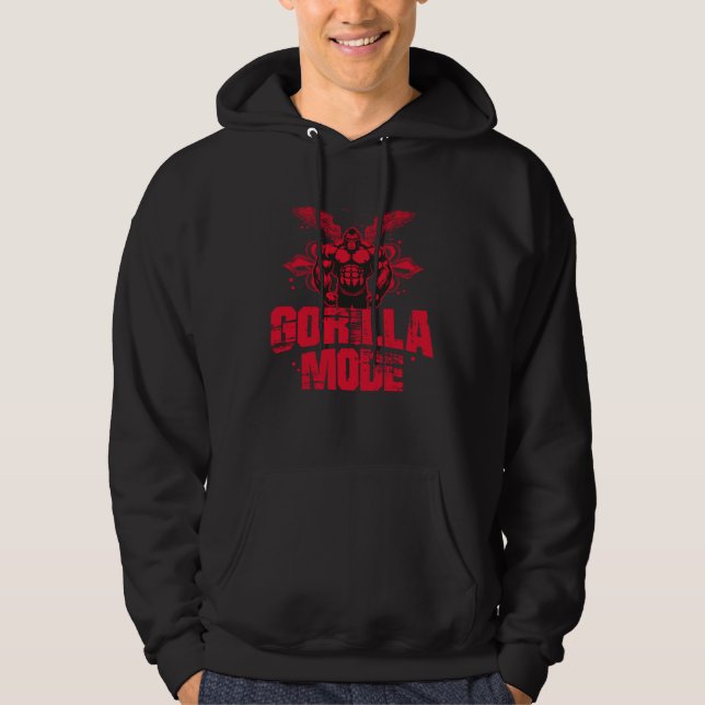 Sudadera Gorilla Mode Muscles Beast Fitness Motivation Gym  (Anverso)
