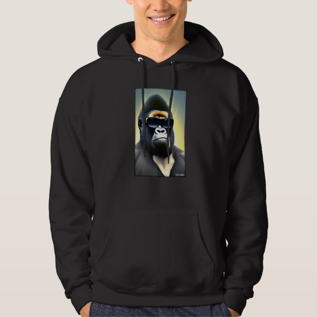 Sudadera Gorilla Monkey Gafas de sol Animales de vida silve (Anverso)