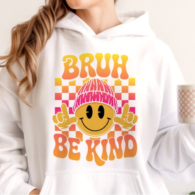 Sudadera Gorra Bruh Sé Amable Cara Feliz Gradiente Atardece (Subido por el creador)