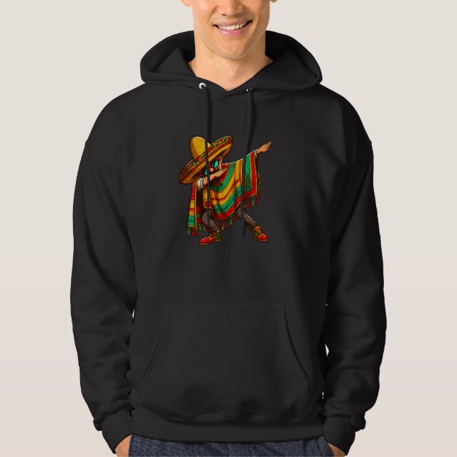 Sudadera Gorra Cinco de Mayo Dabbing Mexicano Poncho Sombre (Anverso)