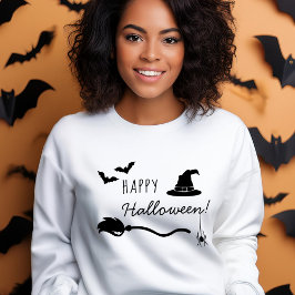 Sudadera Gorra De Brujas Y Escoba Con Araña Y Bats Hallowee