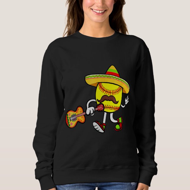 Sudadera Gorra de guitarra mexicana de softbol Cinco de may (Anverso)