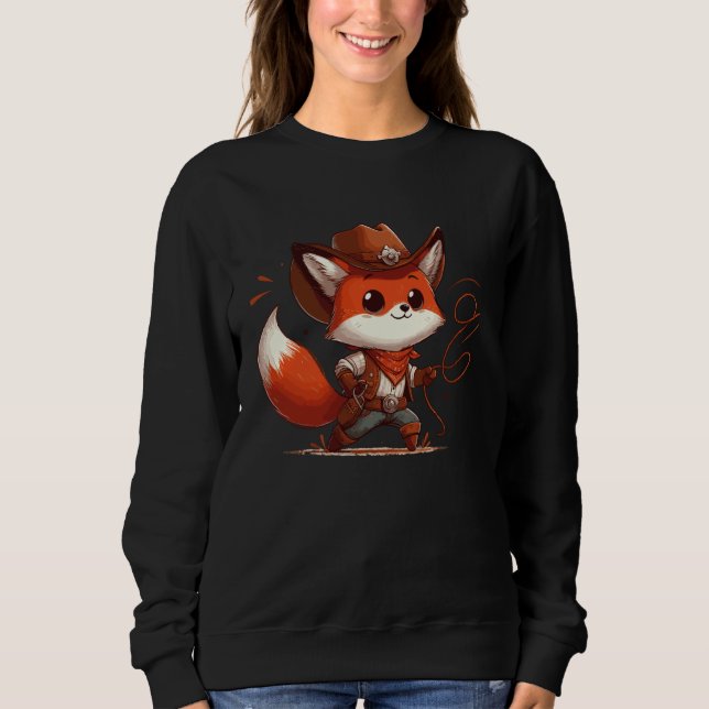 Sudadera Gorra de Rodeo Occidental Fox Texas Animales (Anverso)