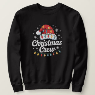 Sudadera Gorra de Santa de Christmas Crew y Luces
