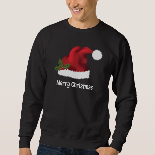 Sudadera Gorra de Santa Roja con Acebo de Navidad y Texto P (Anverso)