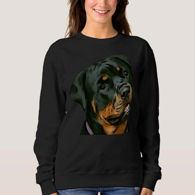 Sudadera Gorra feliz de Rottweiler (Anverso)