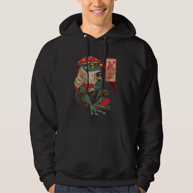Sudadera Gorro de Hongo Estético Rana Guerrero Samurái Japo (Anverso)