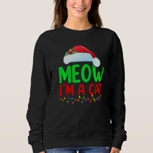 Sudadera Gorro de Santa de Navidad Maúllo Soy un gato de Na