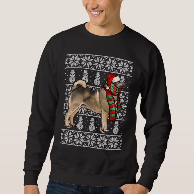 Sudadera Gorro de Santa Navidad Norwegian Elkhound Navidad  (Anverso)