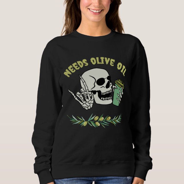 Sudadera Goth Coffee Drinker Gothic Funny Keto Needs Olive  (Anverso)