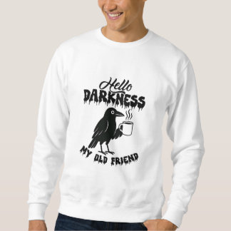 Sudadera Goth Crow Coffee "Hello Darkness" Art