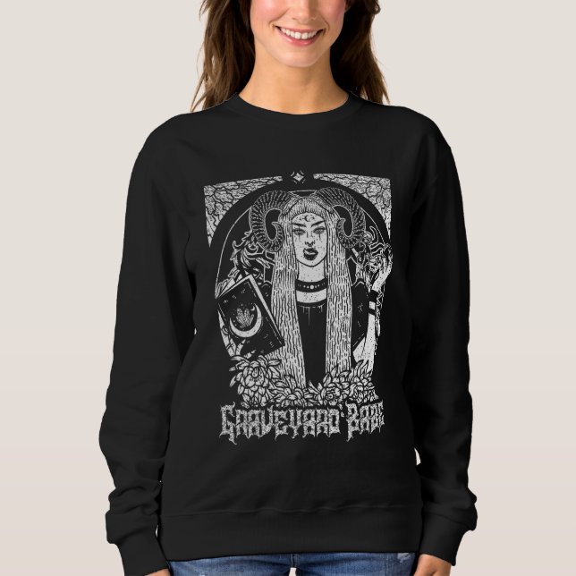 Sudadera Goth Gothic Witchcraft Occult Graveyard Babe Tarot (Anverso)