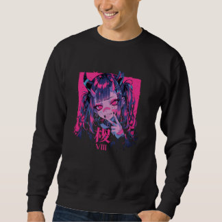 Sudadera Goth Grunge Demon Anime Girl Waifu Horror Alt Aest