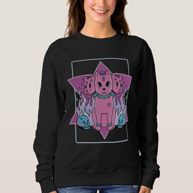 Sudadera Gothic 3 Heads Cats (Anverso)