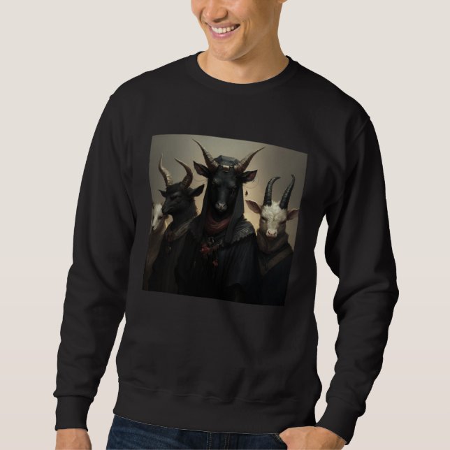 Sudadera Gothic Farm Animals in Goth Black Cloaks (Anverso)