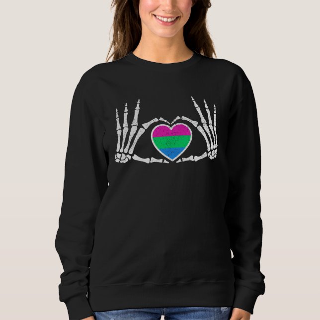 Sudadera Gothic Goth Skeleton Polysexual LGBTQ Halloween Co (Anverso)