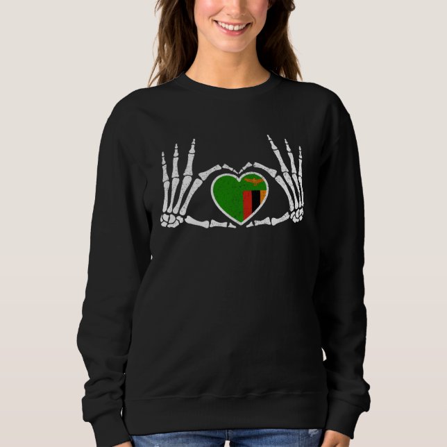Sudadera Gothic Goth Skeleton Zambia Zambian Halloween Cost (Anverso)