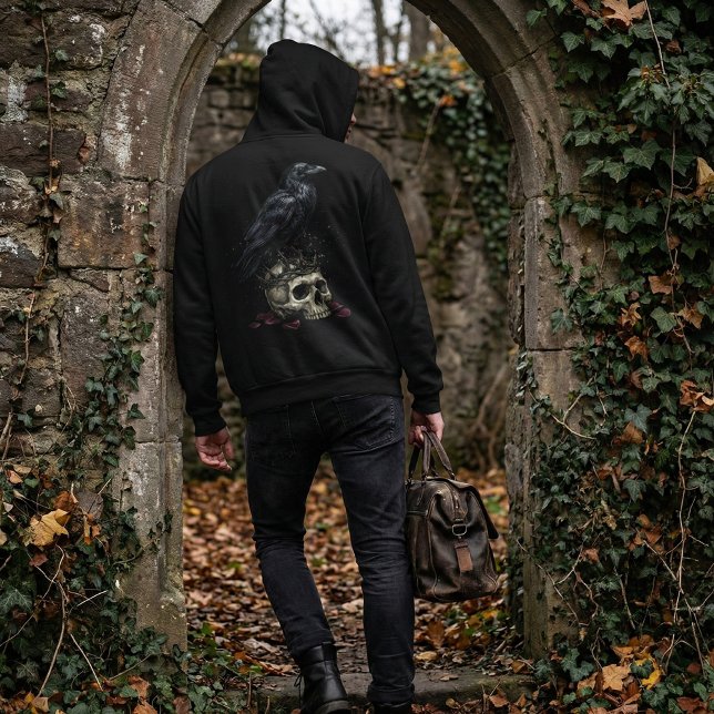 Sudadera Gothic Raven Skull & Poison Vial Dark Fantasy (Subido por el creador)