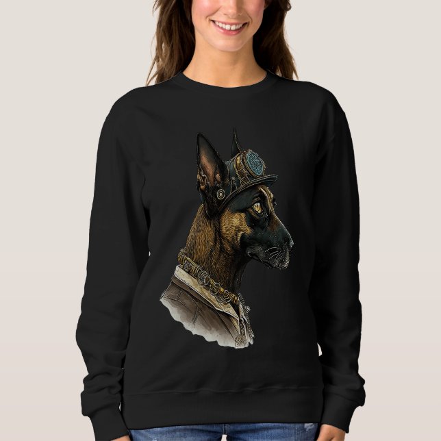 Sudadera Gothic Steampunk Belgian Malinois (Anverso)