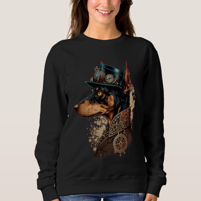 Sudadera Gothic Steampunk Dobie minpin Doberman Pinscher (Anverso)