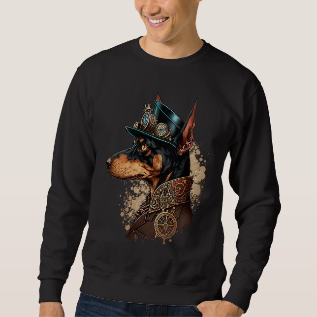 Sudadera Gothic Steampunk Dobie minpin Doberman Pinscher (Anverso)