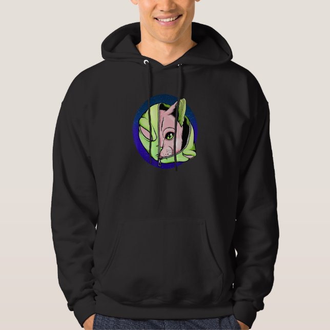 Sudadera Gótico Alien Cat Shapeshifter Vaporwave (Anverso)