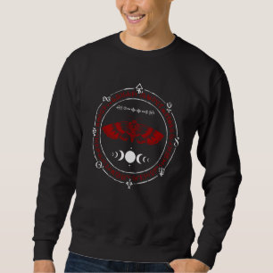 Sudadera Gótico de brujería Moth Moon Fase de Pagan Occult 