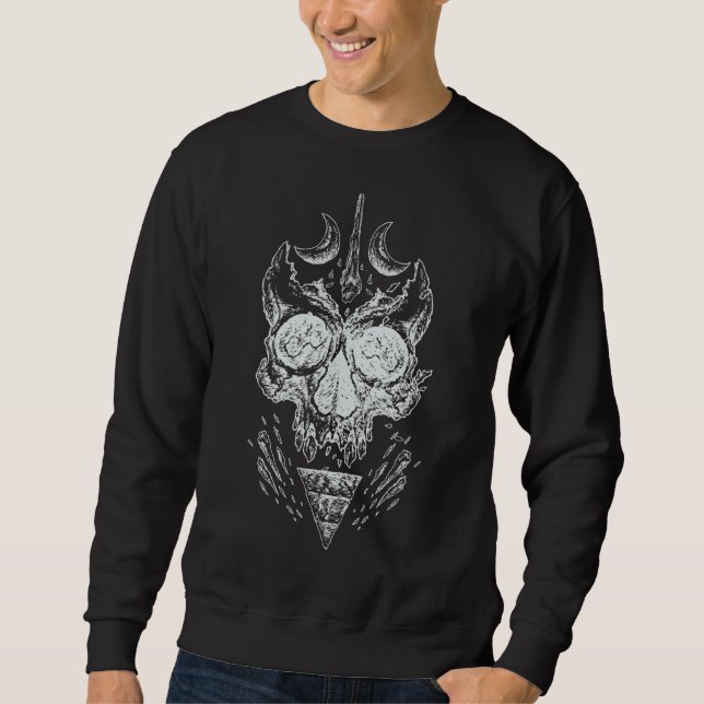 Sudadera Gótico de huesos de cráneo pagano Horror Skeleton  (Anverso)