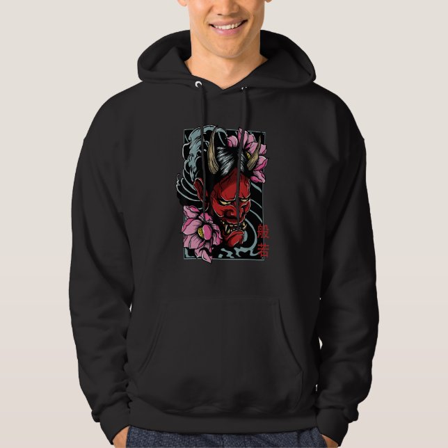 Sudadera Gótico Demonio de tatuaje oriental tradicional de  (Anverso)