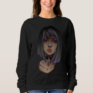 Sudadera Gótico Pastel Chica Emo Punk estético oscuro contr