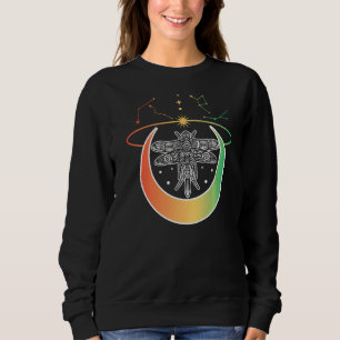 Sudadera Gótico Pastel Dragonfly Crescent Moon Constellatio