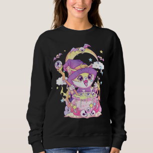 Sudadera Gótico Pastel Gato De Wiccan Cute Cocioso Gato Y