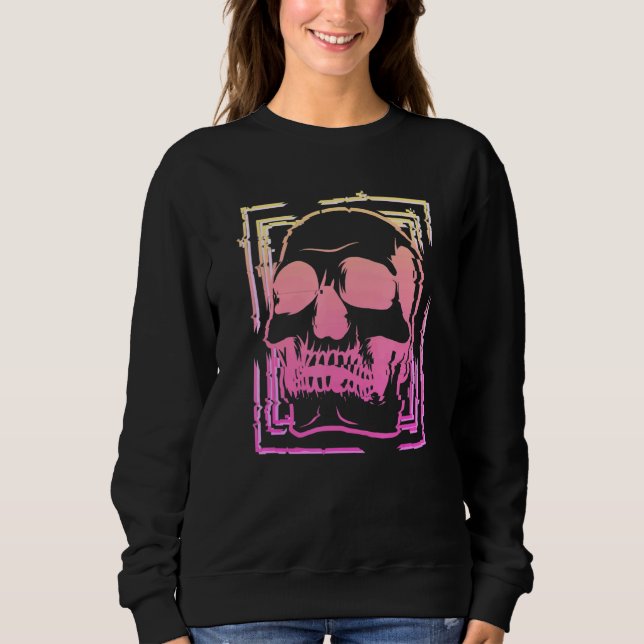 Sudadera Gótico Pastel Glitch Skull Grunge Emo Vaporwave Sk (Anverso)