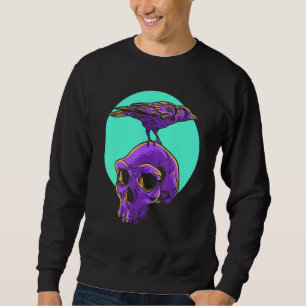 Sudadera Gótico Pastel Raven Crow Skull Emo Punk Pájaro Gót