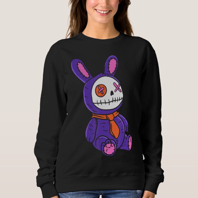 Sudadera Gótico Pastel Rosa Creepe Teddy Bear Voodoo Doll W (Anverso)