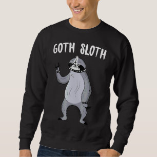 Sudadera Gótico Sloth gracioso negro Metalizado gótico