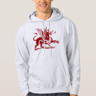 Sudadera Grabado de dragón - Rojo Rubí