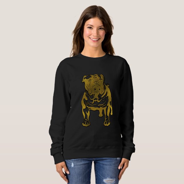 Sudadera Grabado en relieve de oro decorativo - bulldog (Anverso completo)