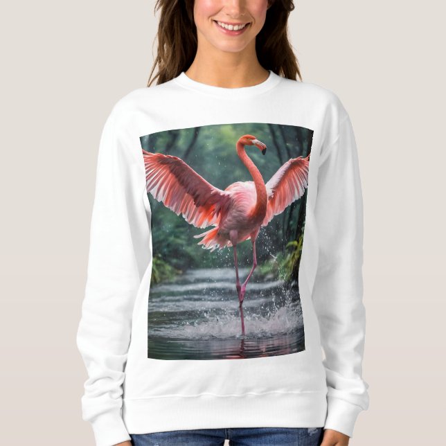 Sudadera Grace en Flight: El Riverdance de los flamencos ro (Anverso)