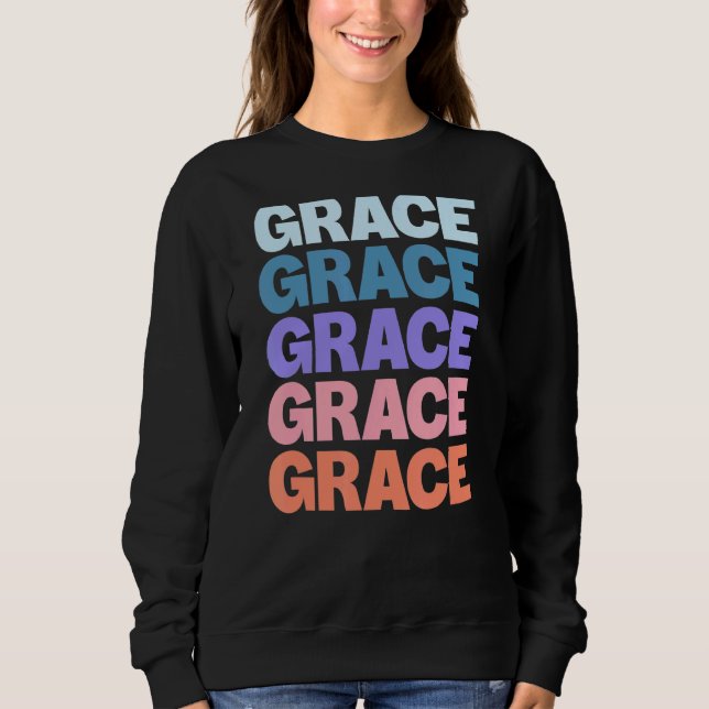 Sudadera Gracia del texto repetido moderno (Anverso)