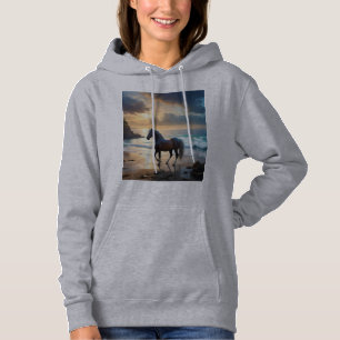 Sudadera Gracia Dorada: Un Caballo Palomino en la Costa del