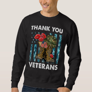 Sudadera Gracias Veteranos Boots de Combate Flores