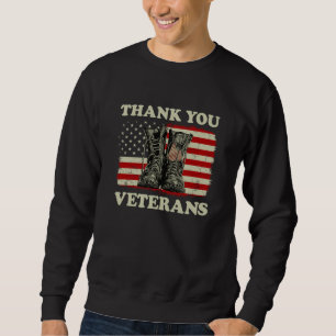 Sudadera Gracias Veteranos Botas de Combate Bandera America
